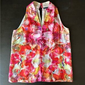 Vince Camuto Pink Floral Sleeveless Blouse PXS